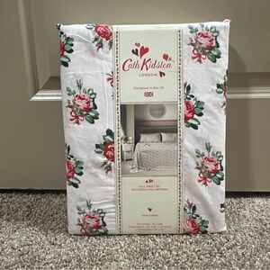 CATH KIDSTON Cotton Rose and Bow PINK Love 4pc Sheet Set Coquette FULL Soft